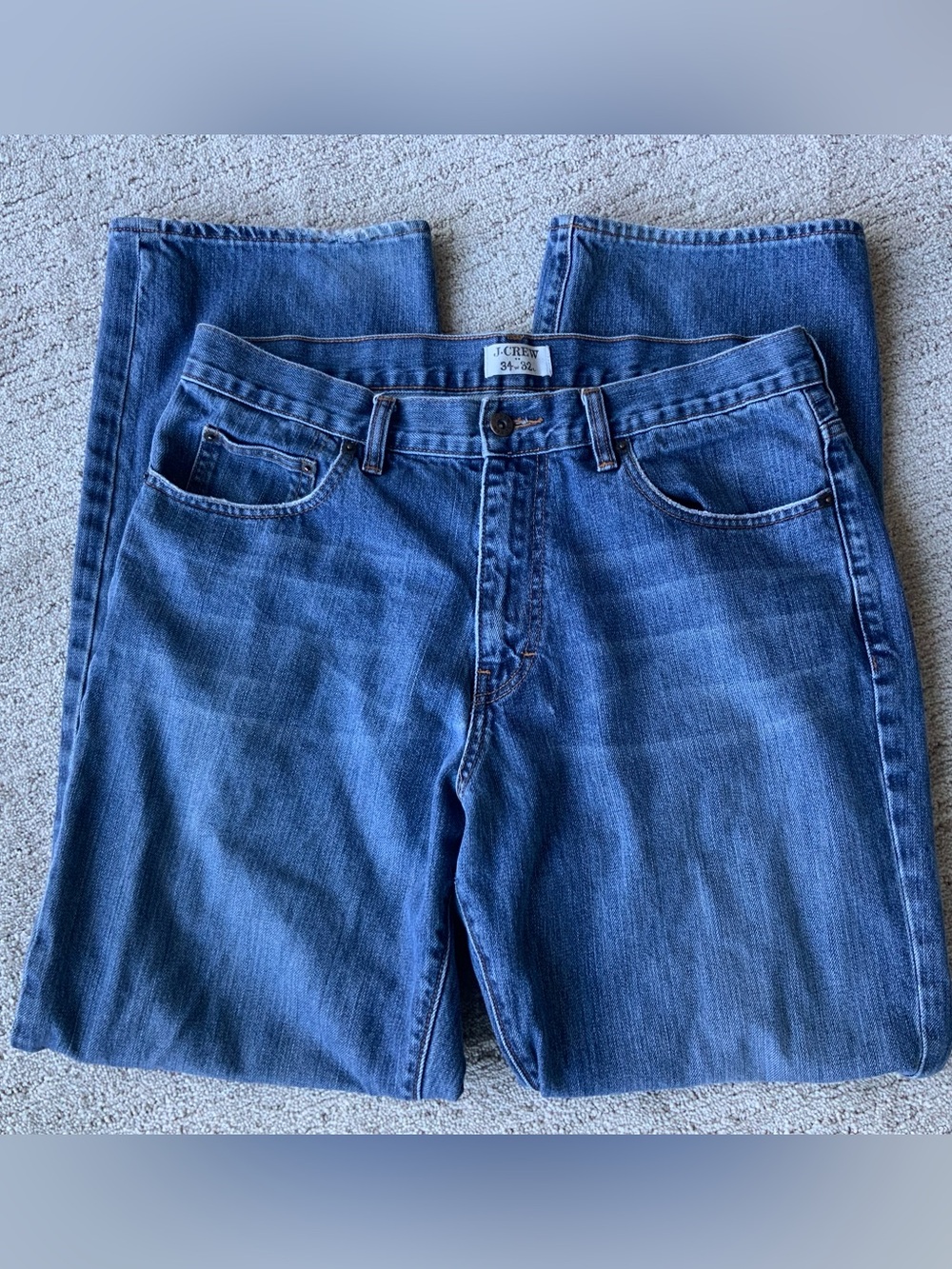 J. Crew Men's Classic Blue Denim Jeans 34 waist 32 long